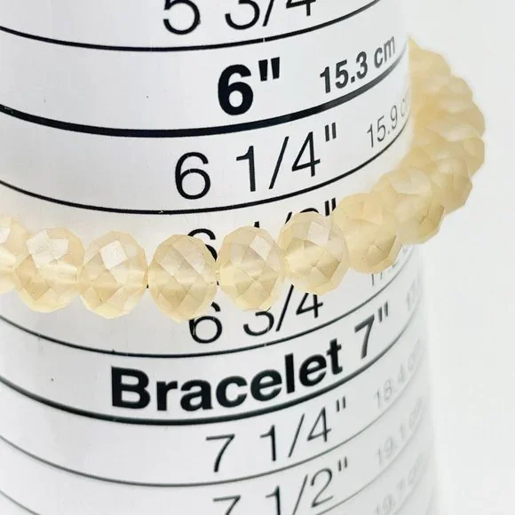 LIZAS Pink Beaded Stretch Bracelet Silver Tone Faceted Classic Career Cosplay - Picture 4 of 7